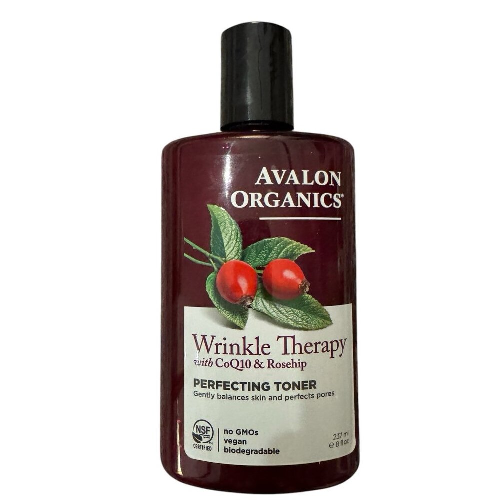 Avalon Organics Wrinkle Therapy w/ CoQ10 & Rosehip Perfecting Toner 8 Fl Oz